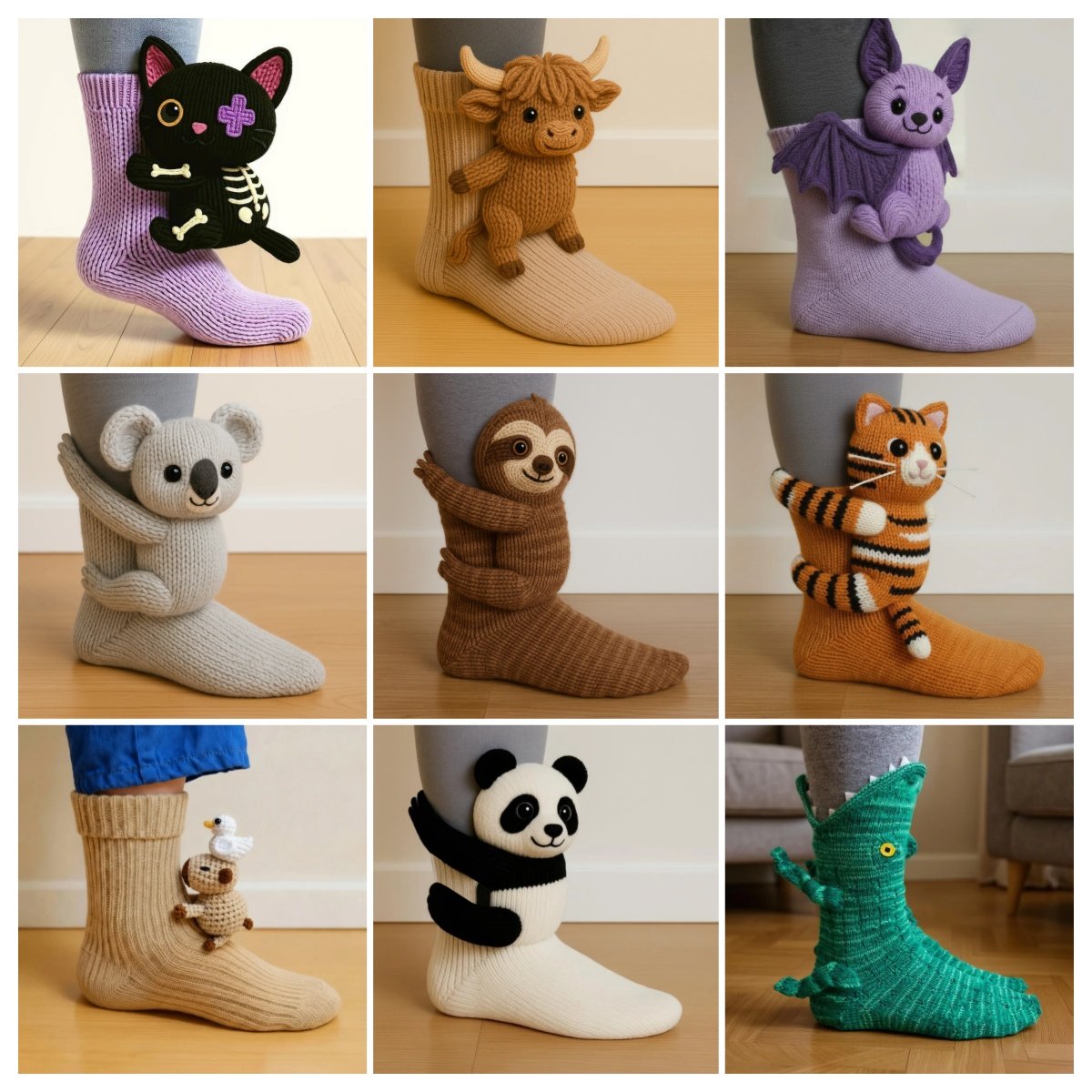 Christmas Socks - 3D Knit Animal Socks