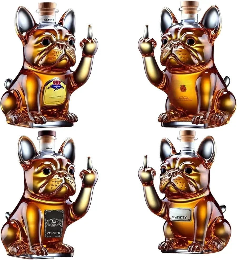 Funny French Bulldog Whiskey Bottle