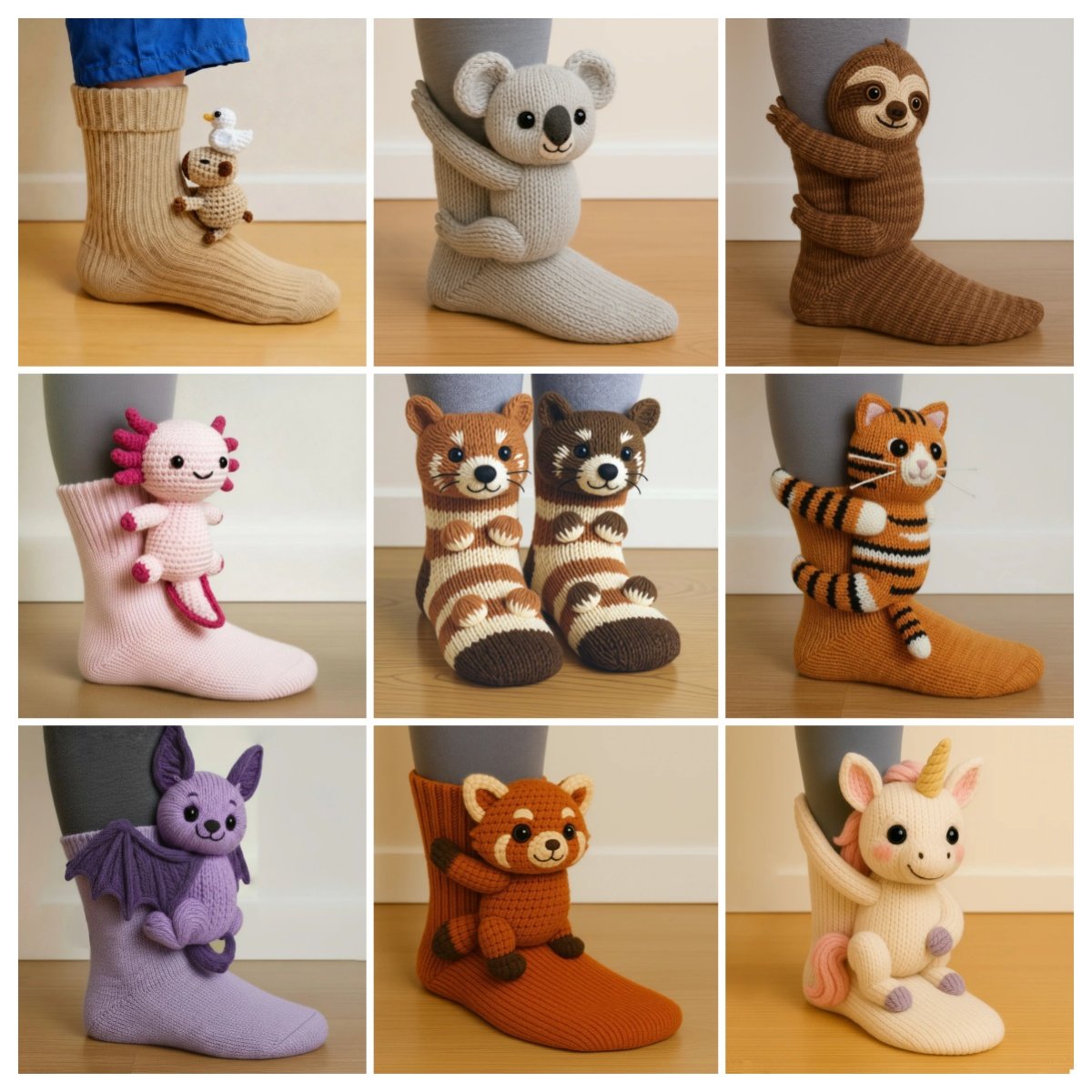 Christmas Socks - 3D Knit Animal Socks