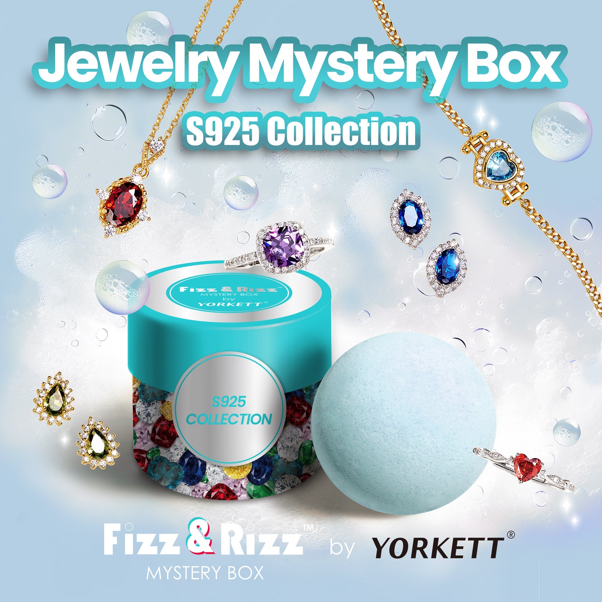 Fizz & Rizz by Yorkett Sterling Silver Jewelry Mystery Box