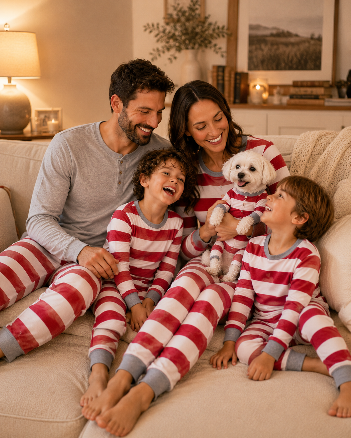 Pleasure Stripe-Family Matching Christmas Pajamas