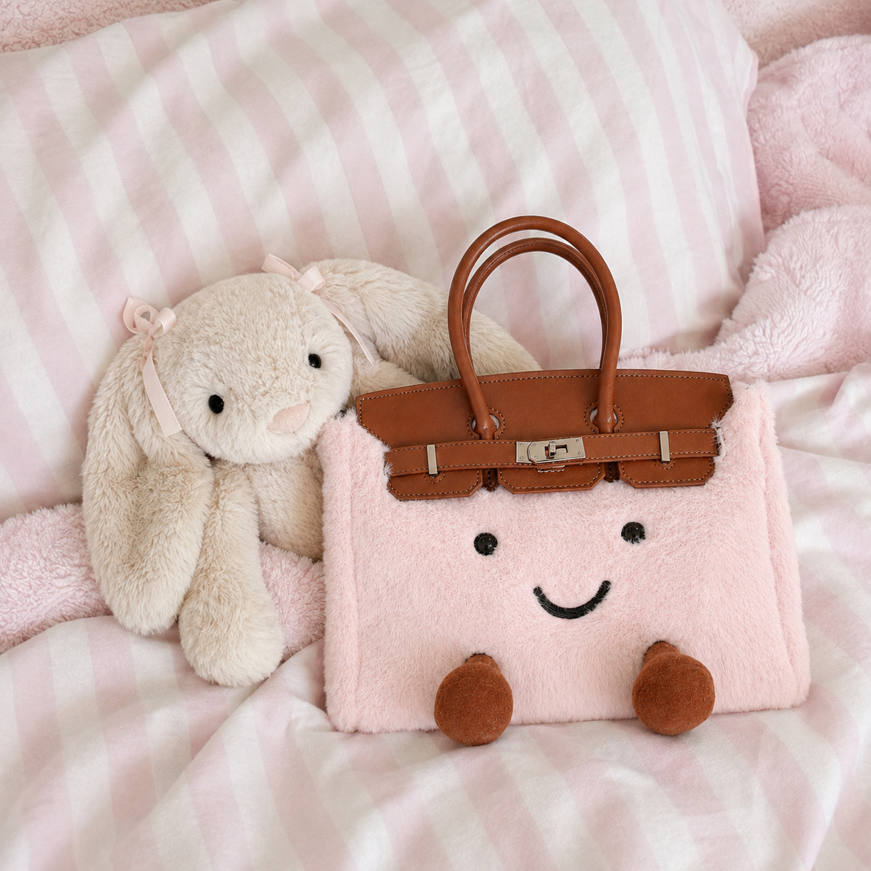 Fluffy Fox PInk-Jellycat Mini brikin Bag