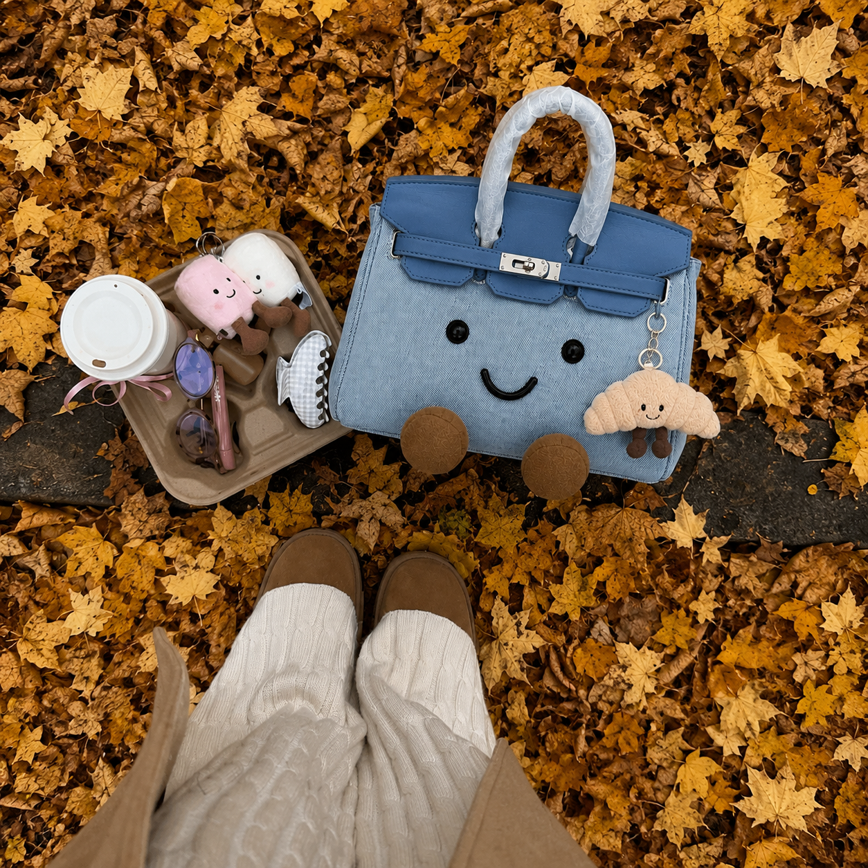 Denim Blue-Jellycat Mini brikin Bag