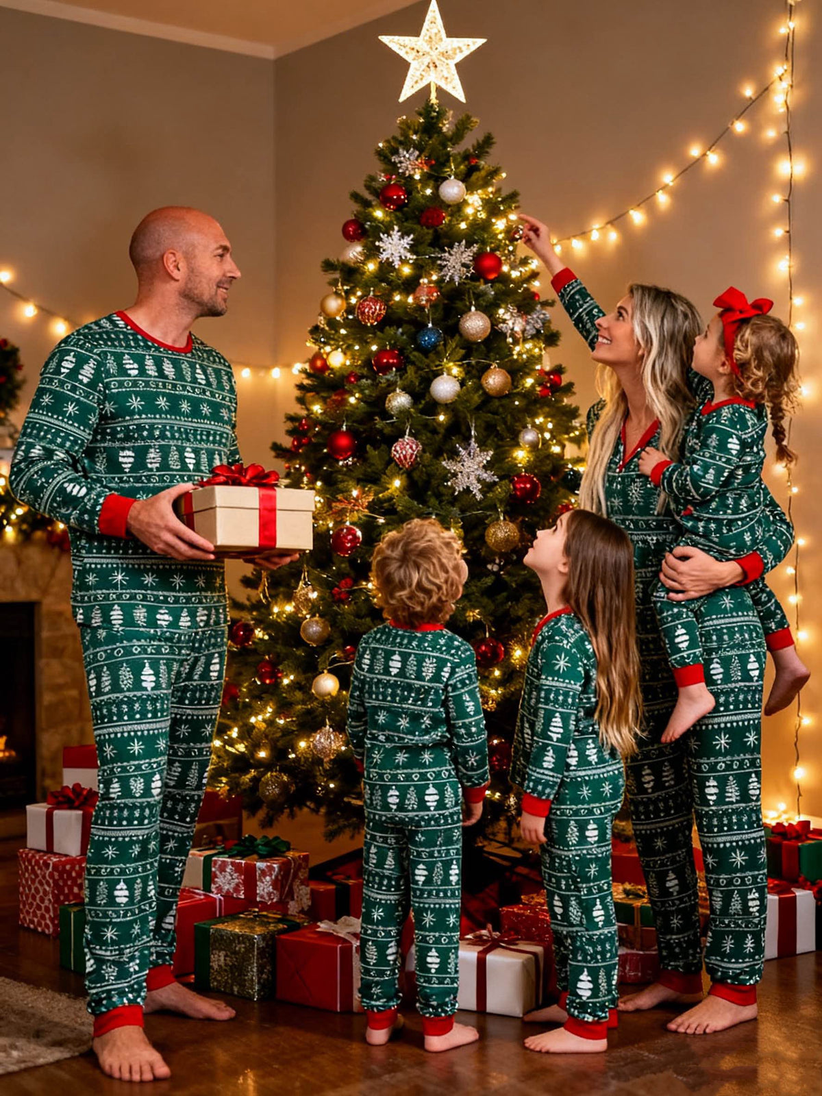 Green Crew Christmas Family Pajamas