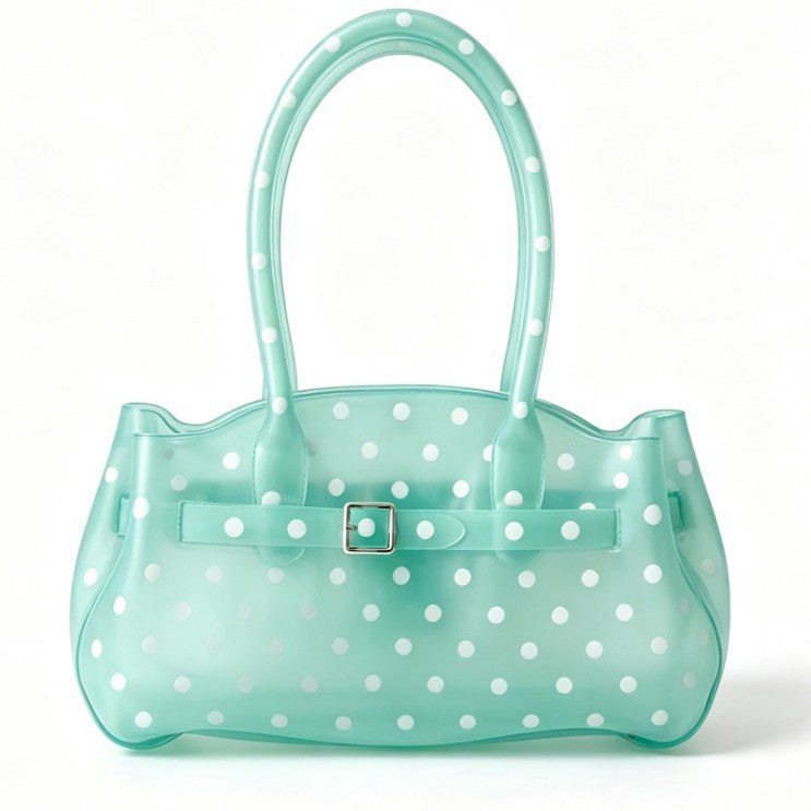 Green White Polka Dot Horizontal Candy Color Jelly firkin bag