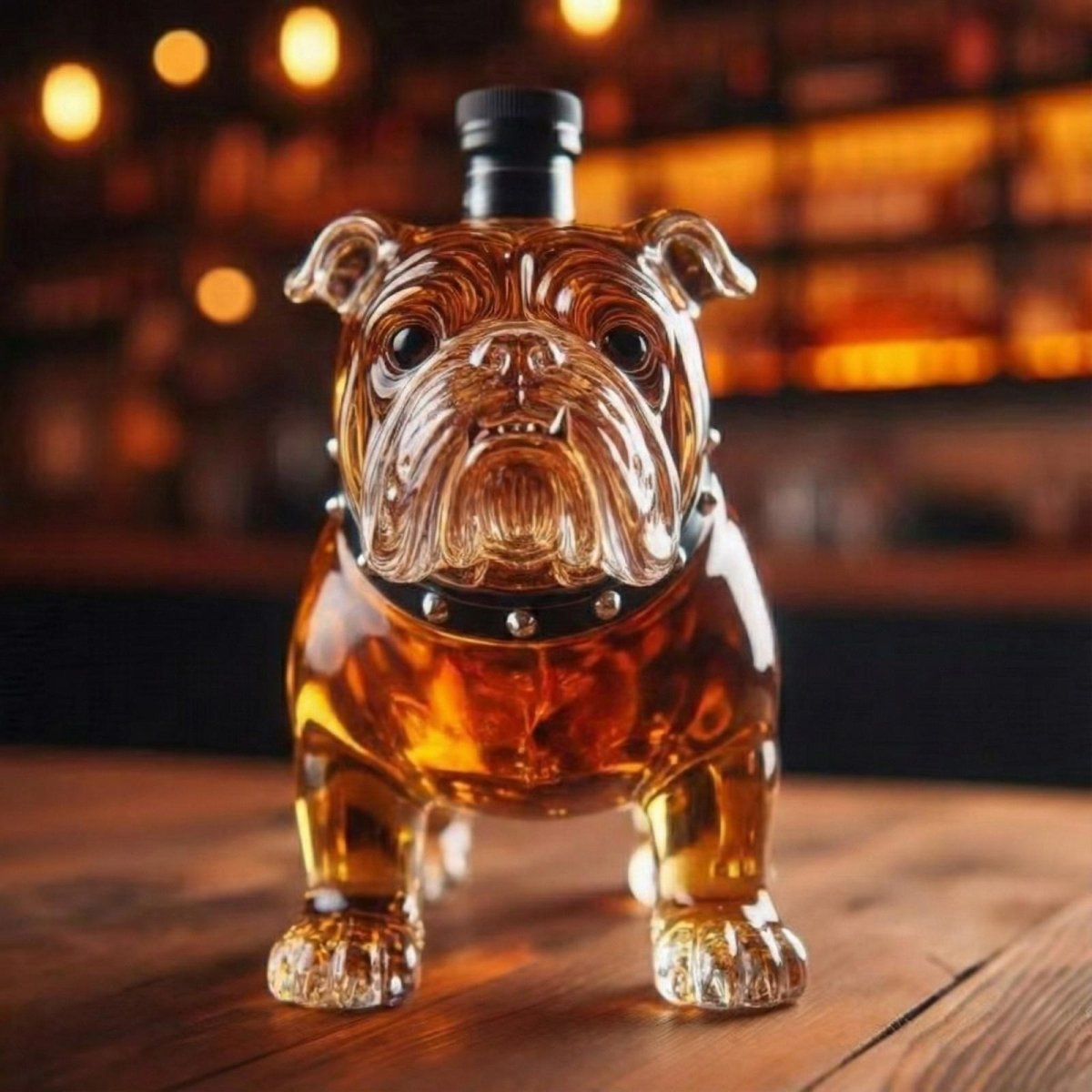 Bulldog Whiskey Bourbon Decanter Bottle