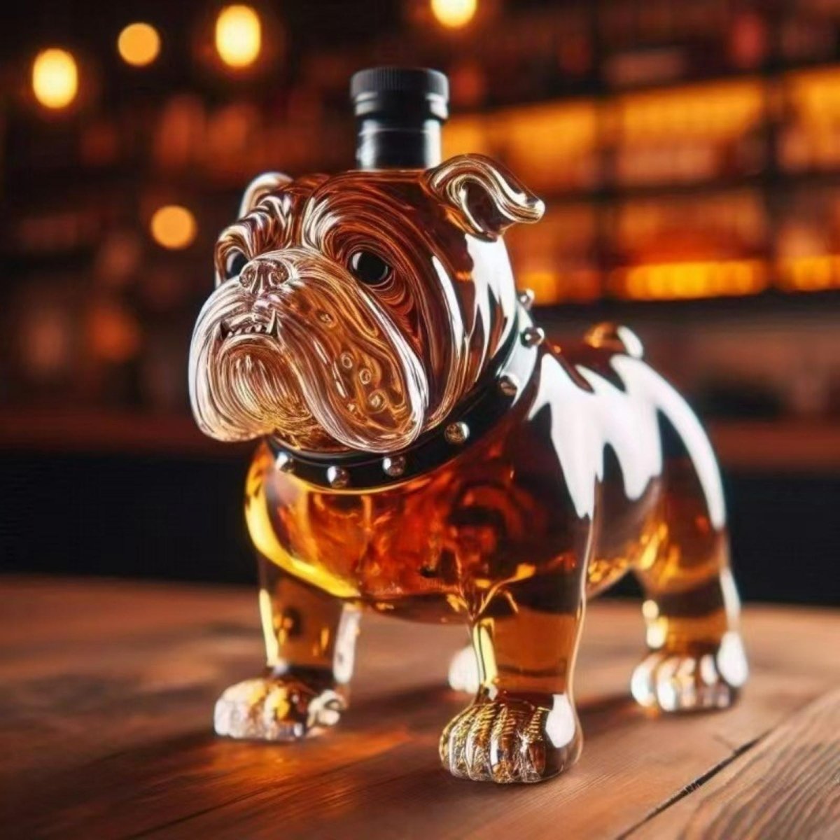Bulldog Whiskey Bourbon Decanter Bottle