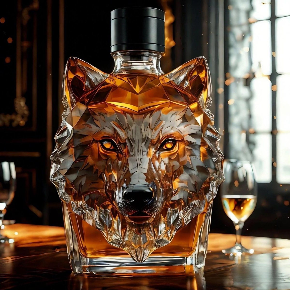 Apex Wolf Whiskey Bourbon Decanter Bottle