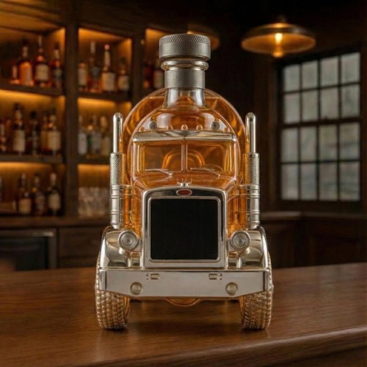 Cement Mixer Truck Whiskey Bourbon Decanter Bottle