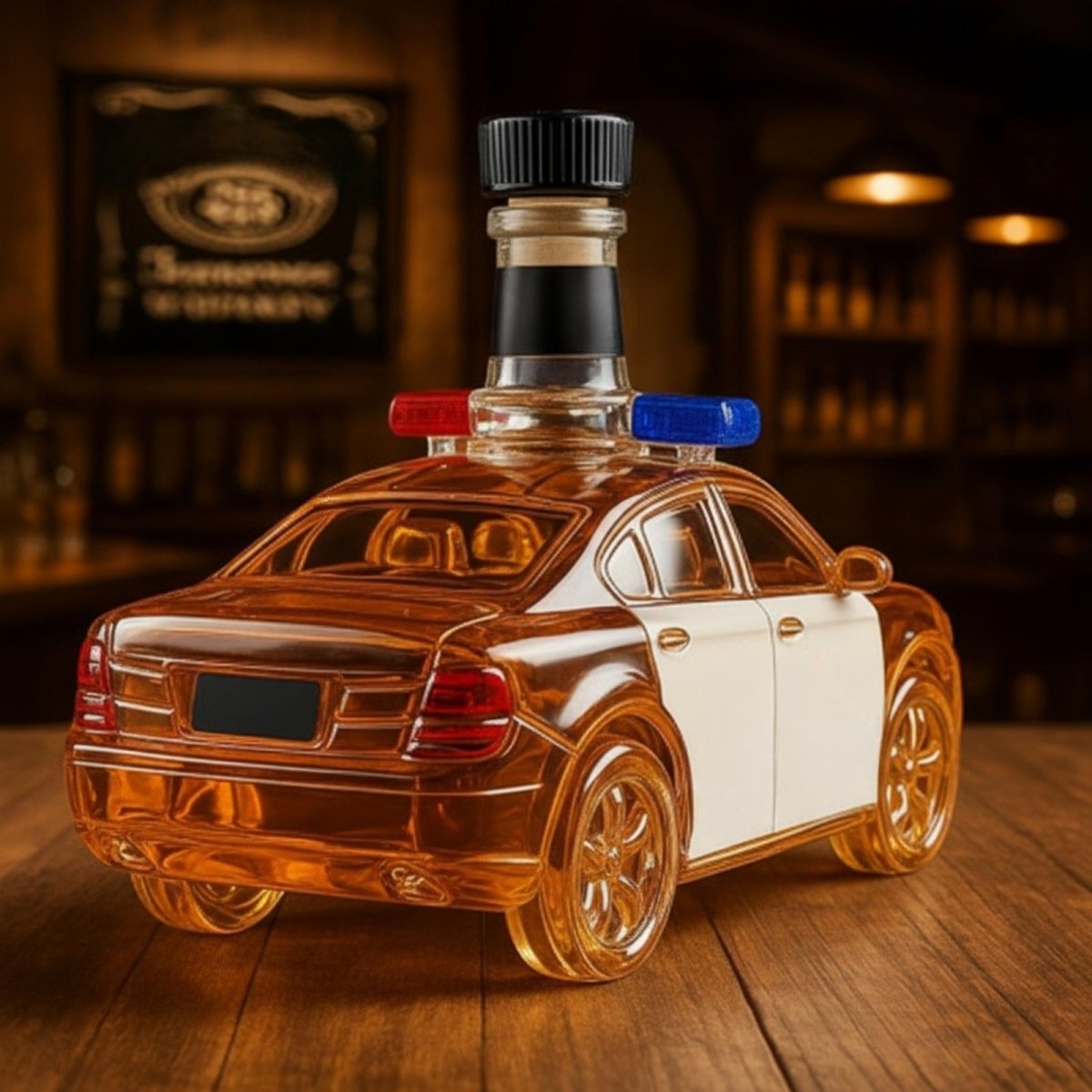 Police Car Whiskey Bourbon Decanter Bottle