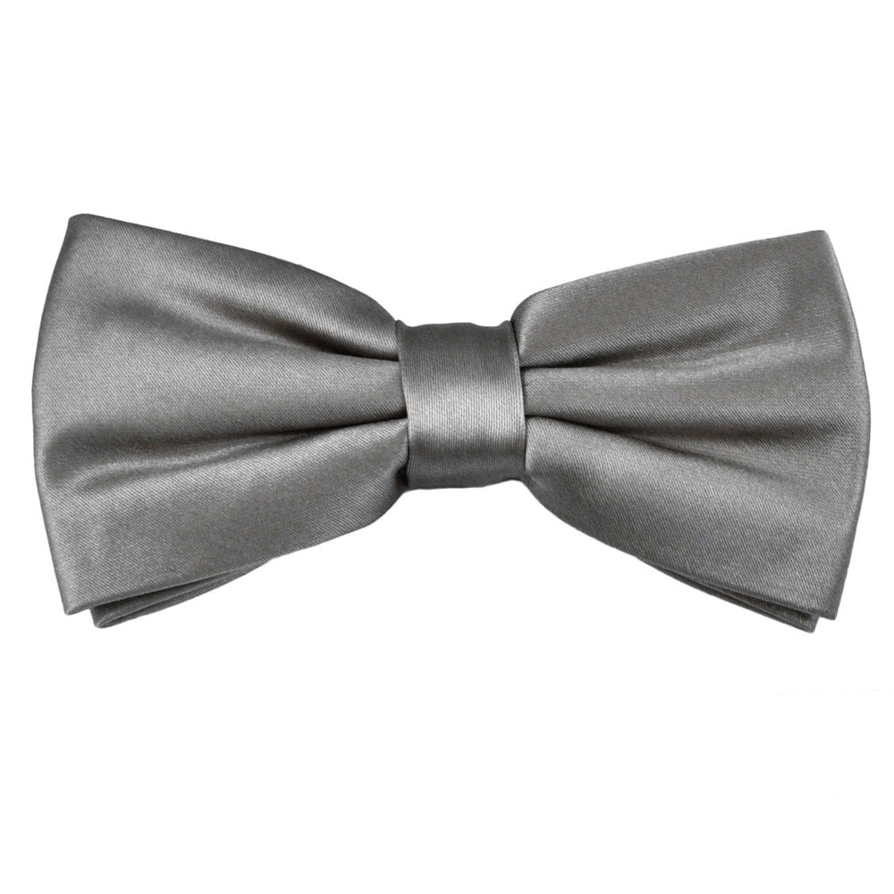 Plain Silver Grey Men's Bow Tie