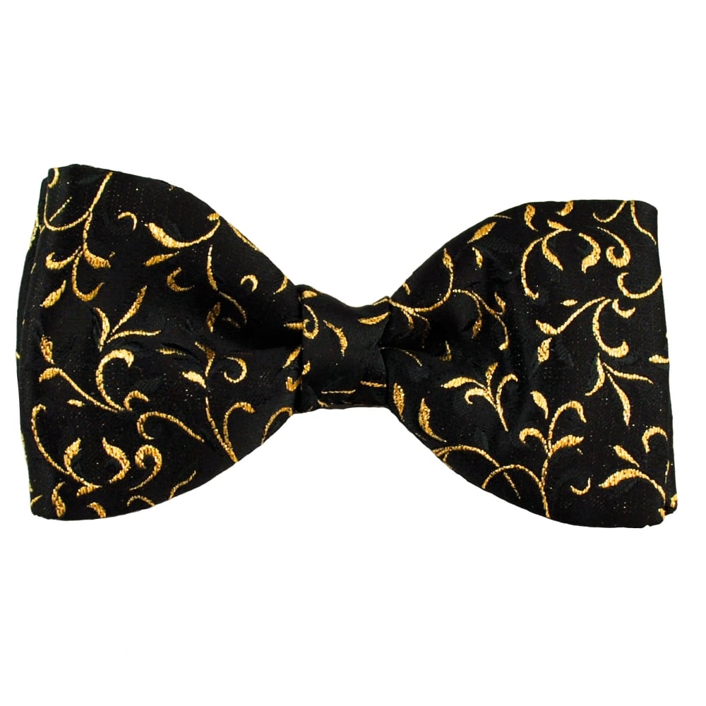 Van Buck Black & Gold Patterned Men's Bow Tie