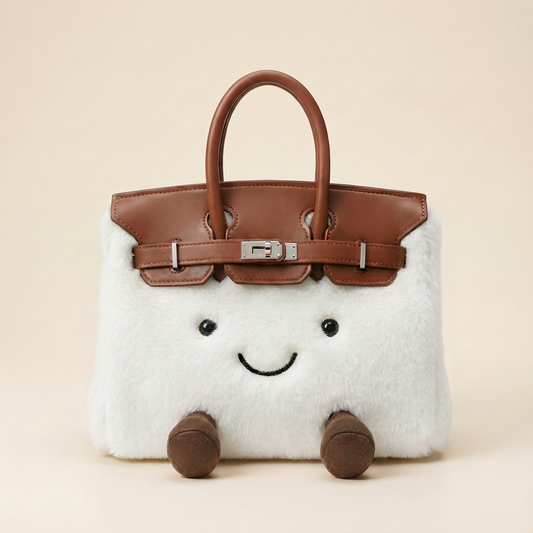 Fluffy Fox White-Jellycat Mini brikin  Bag