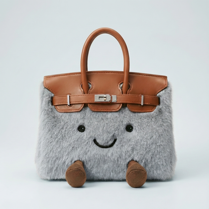 Fluffy Fox Grey-Jellycat Mini brikin  Bag
