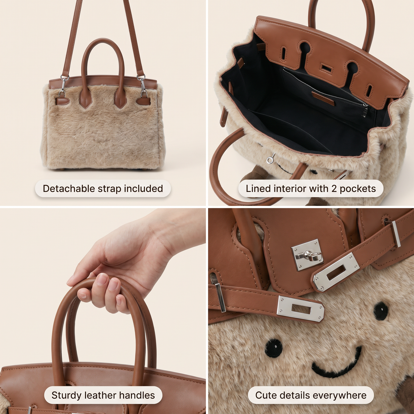 Fluffy Fox Brown-Jellycat Mini brikin  Bag