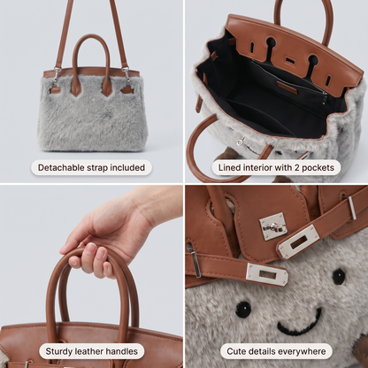 Fluffy Fox Grey-Jellycat Mini brikin  Bag