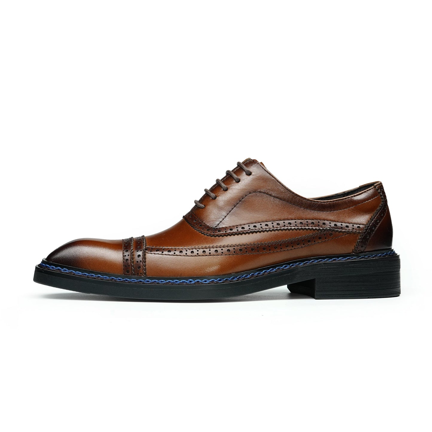 Men's Oxford Shoes: Artisan Broguing & Accent Stitching Detailing