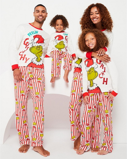 Festive Fusion-Family Matching Grinch Christmas Pajamas
