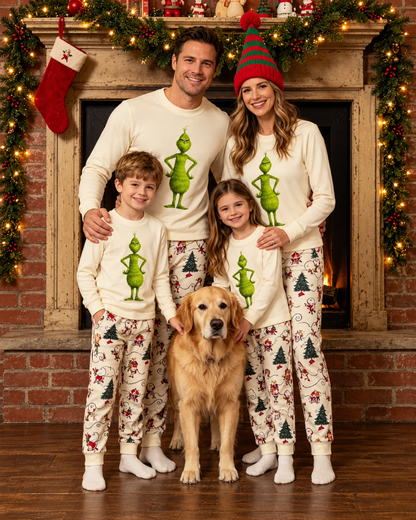 Green Energy-Grinch Family Christmas Pajamas