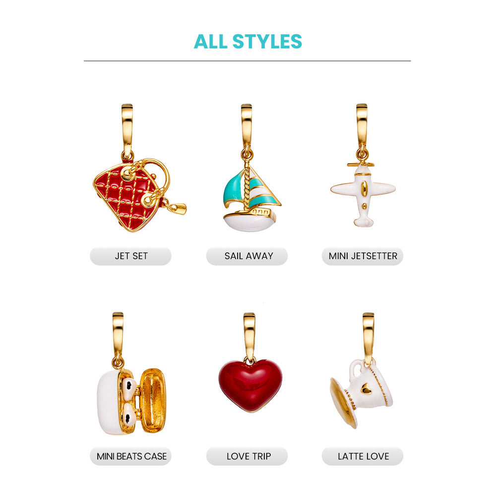 Fizz & Rizz Mystery Jewelry Box Travel Themed Charm Set with Necklace & Bracelet