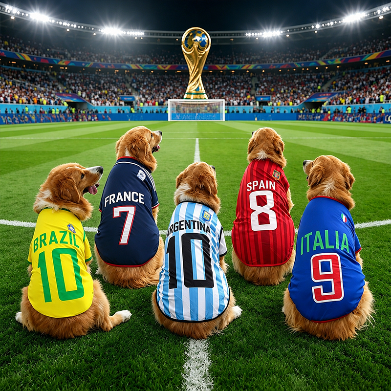 World Cup Dog Football Jersey Sports Soccer National Team Vest