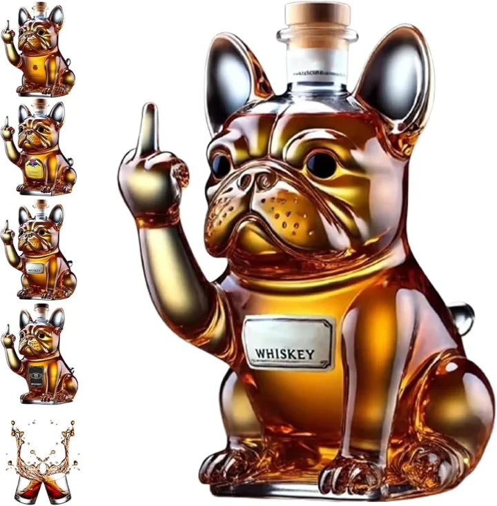 Funny French Bulldog Whiskey Bottle
