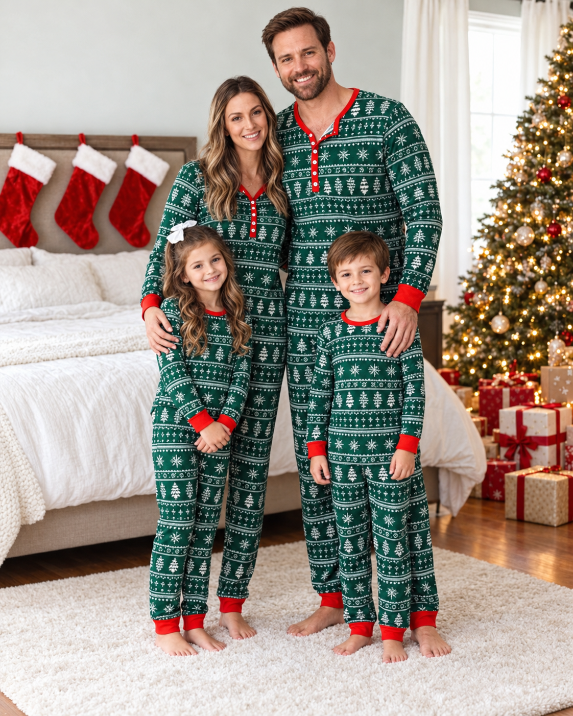Green Crew Christmas Family Pajamas