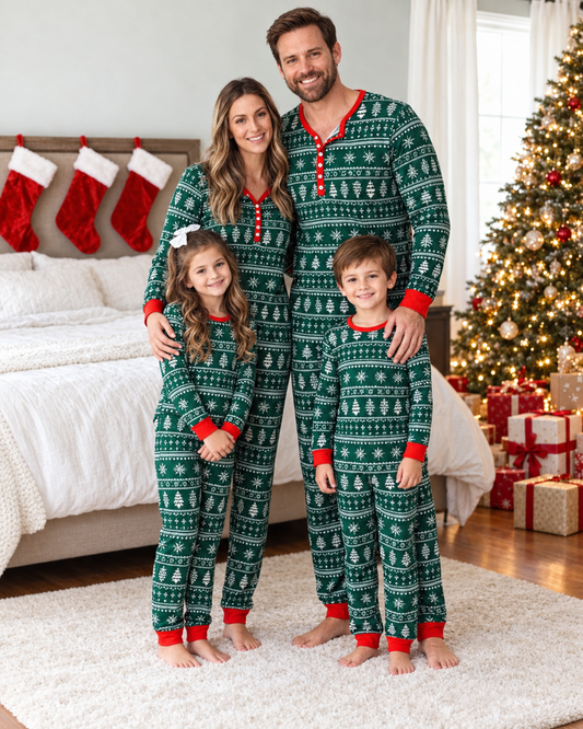 Green Crew Christmas Family Pajamas