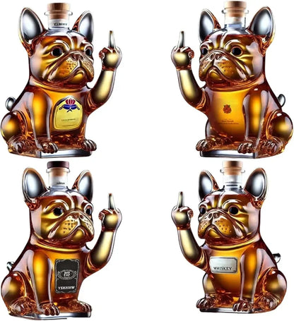Funny French Bulldog Whiskey Bottle