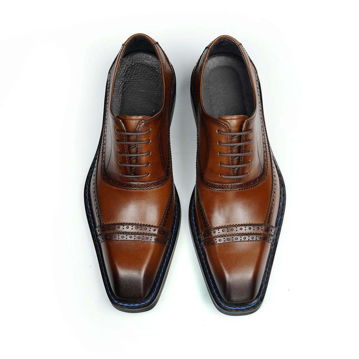 Men's Oxford Shoes: Artisan Broguing & Accent Stitching Detailing