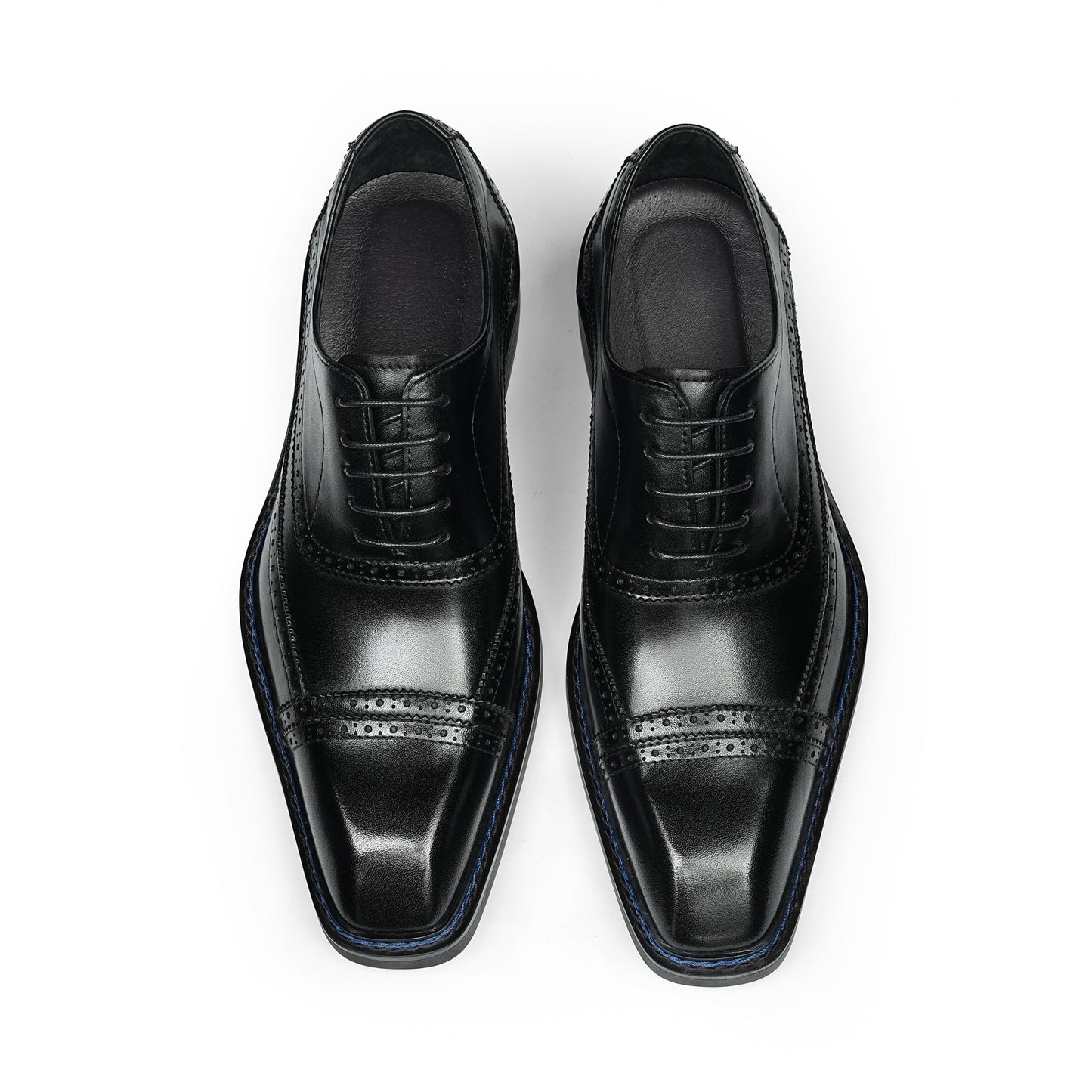 Men's Oxford Shoes: Artisan Broguing & Accent Stitching Detailing