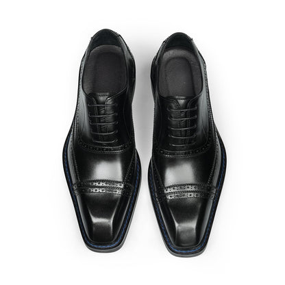 Men's Oxford Shoes: Artisan Broguing & Accent Stitching Detailing