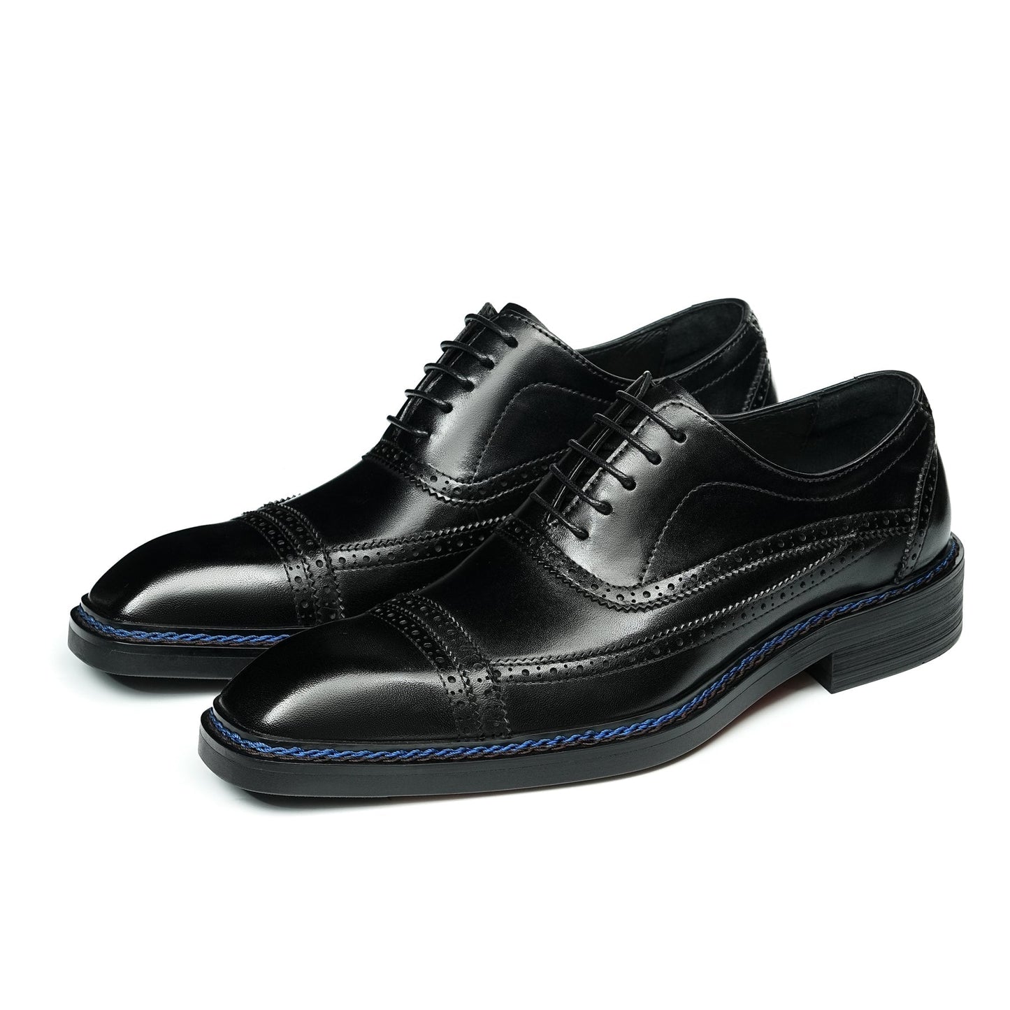 Men's Oxford Shoes: Artisan Broguing & Accent Stitching Detailing