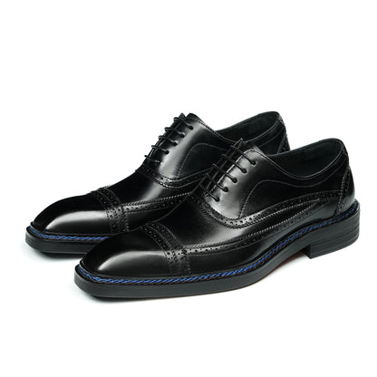 Men's Oxford Shoes: Artisan Broguing & Accent Stitching Detailing
