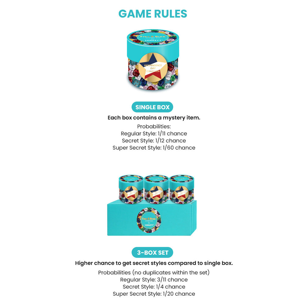 Fizz & Rizz by Yorkett Independence Day Theme Brooch Jewelry Mystery Box