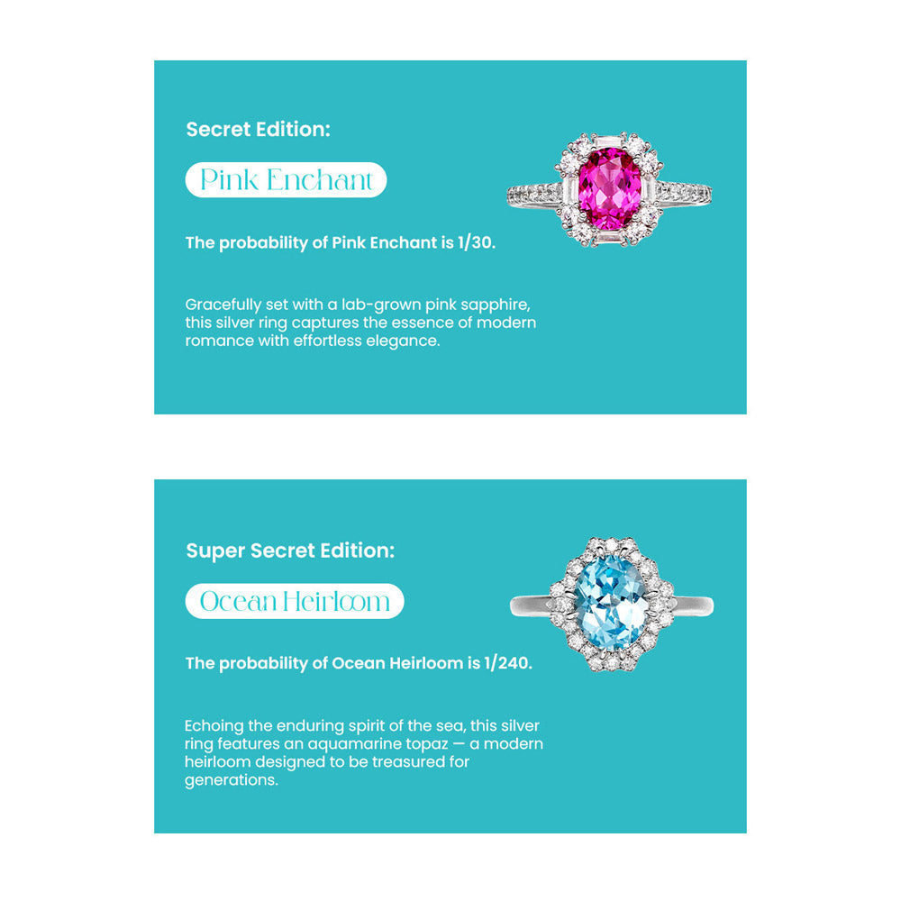 Fizz & Rizz by Yorkett Sterling Silver Sized Ring Mystery Box