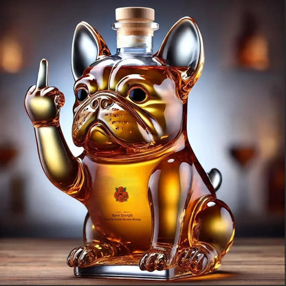 Funny French Bulldog Whiskey Bottle