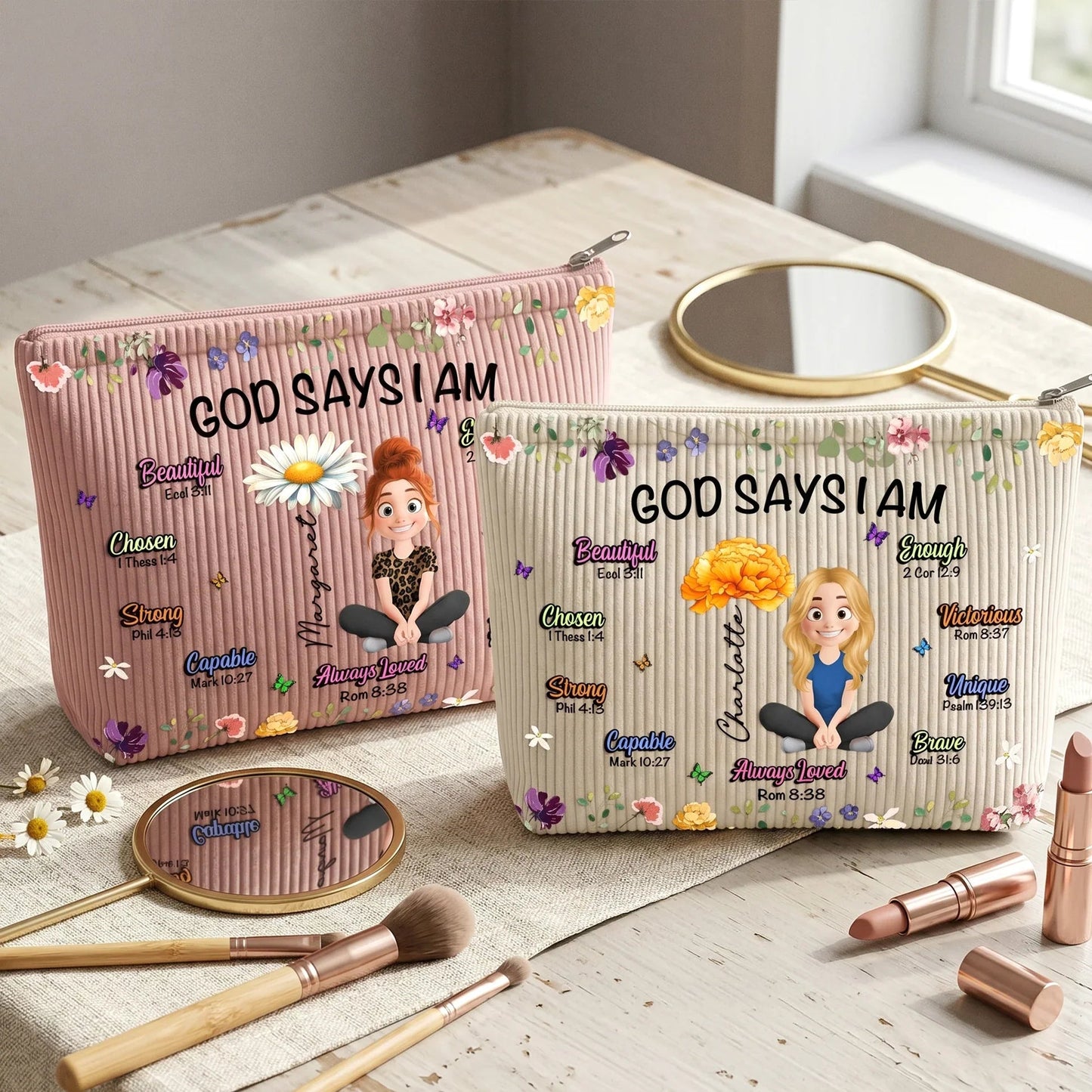 Personalized Corduroy Makeup Bag
