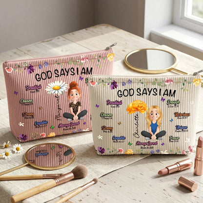 Personalized Corduroy Makeup Bag