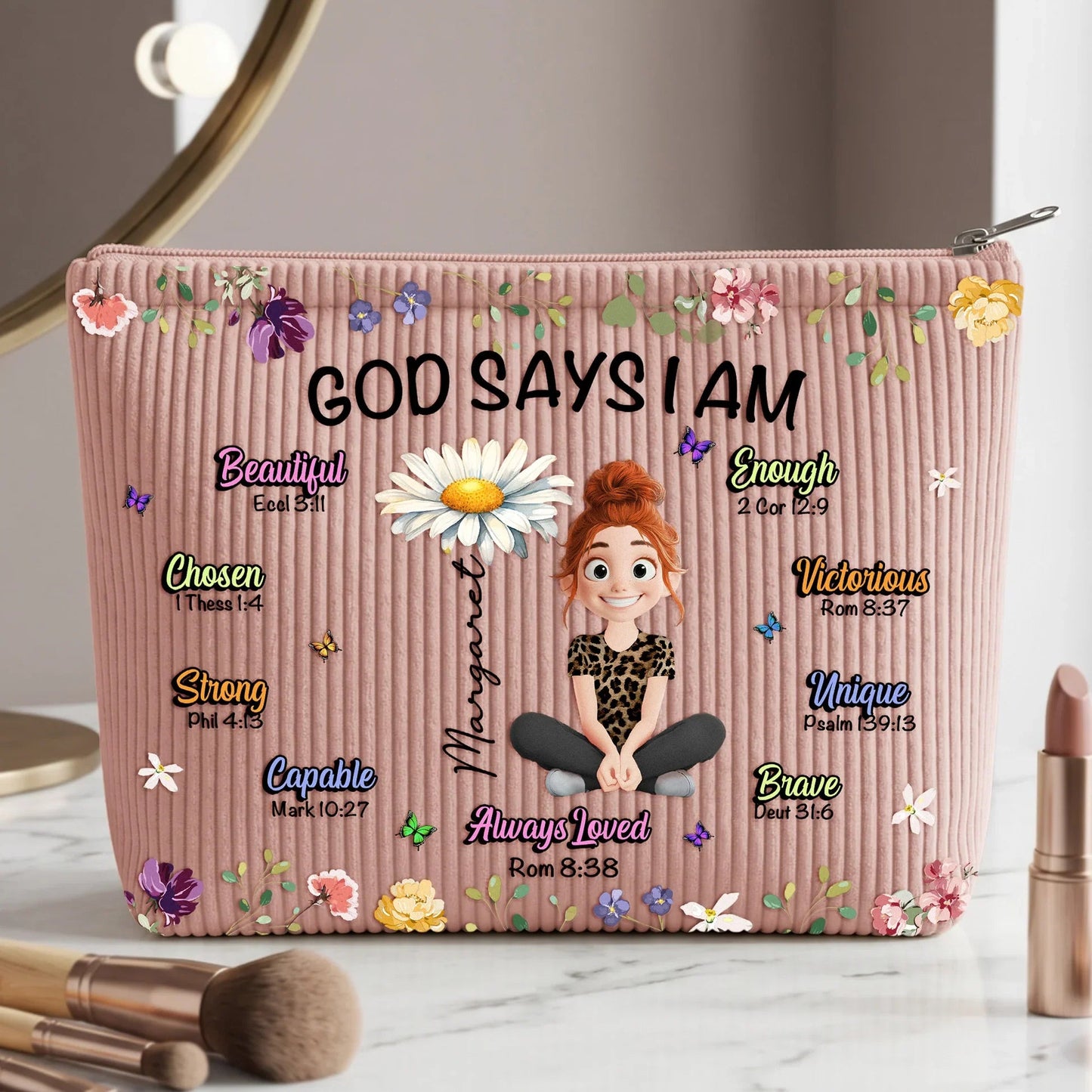 Personalized Corduroy Makeup Bag