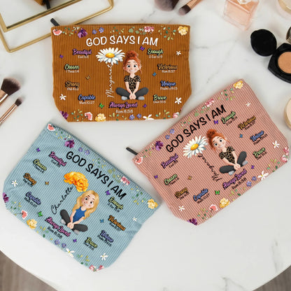 Personalized Corduroy Makeup Bag
