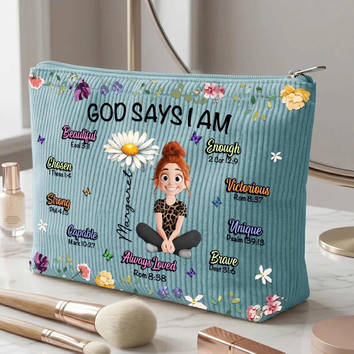 Personalized Corduroy Makeup Bag