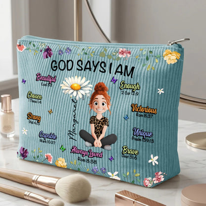 Personalized Corduroy Makeup Bag