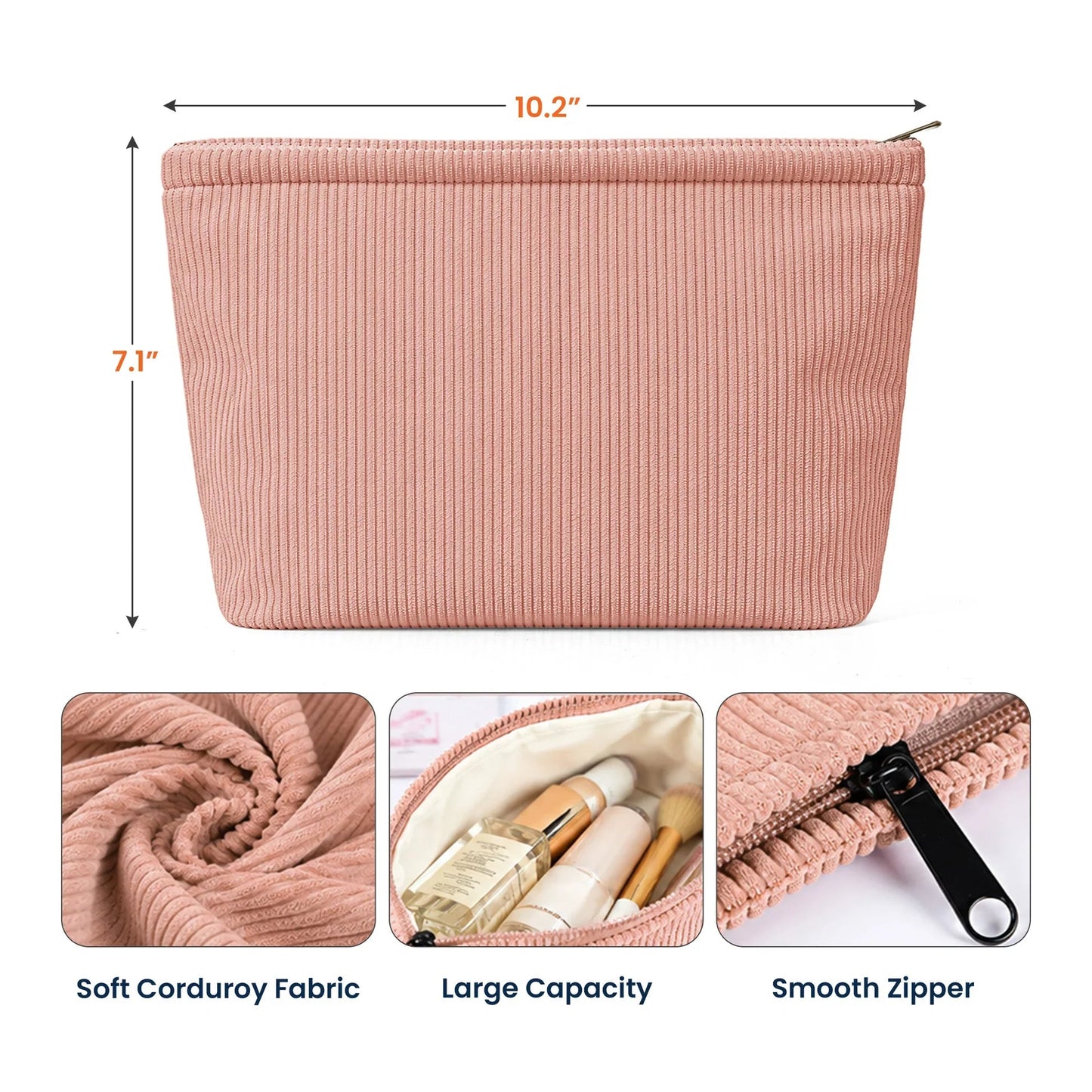 Personalized Corduroy Makeup Bag