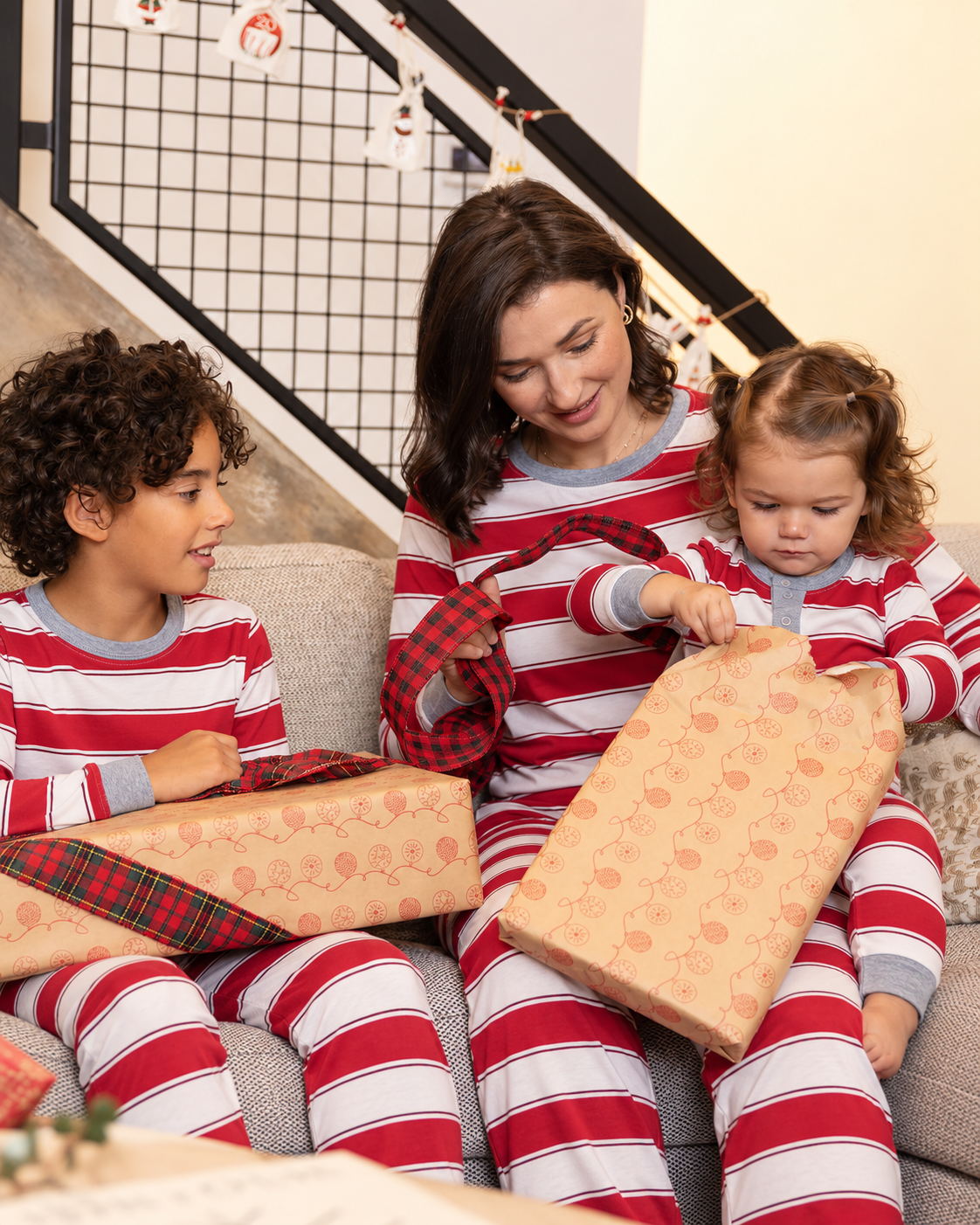 Sweet Holiday Stripes-Family Matching Christmas Pajamas