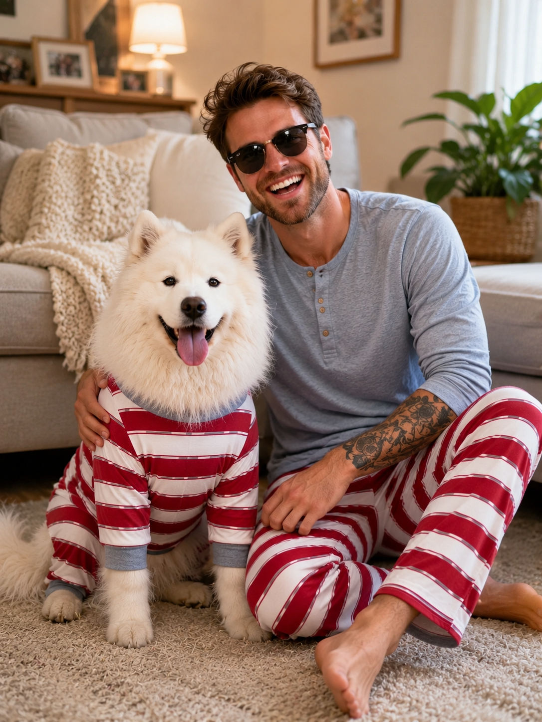 Pleasure Stripe-Family Matching Christmas Pajamas