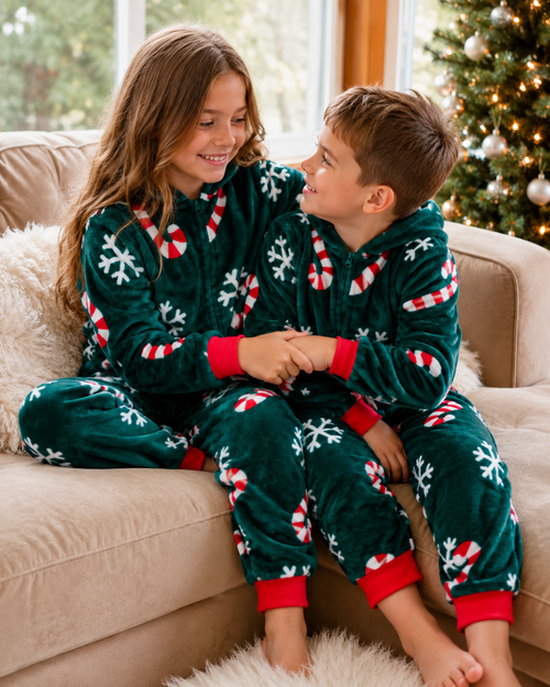 Candy Cane Onesie-Family Matching Christmas Pajamas