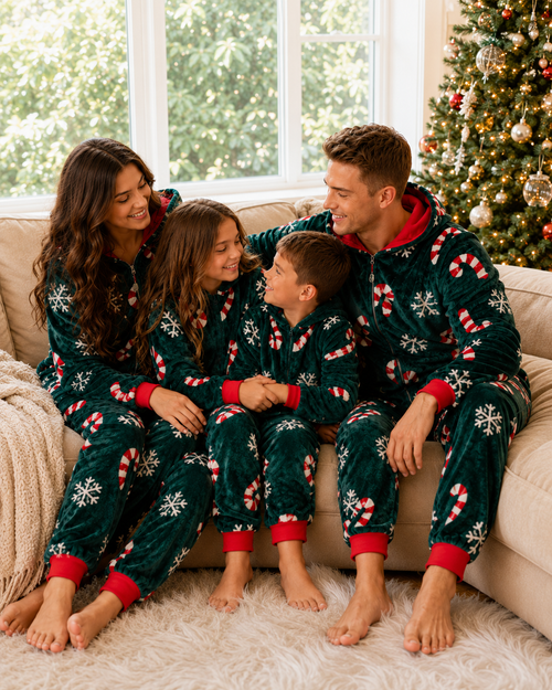 Candy Cane Onesie-Family Matching Christmas Pajamas