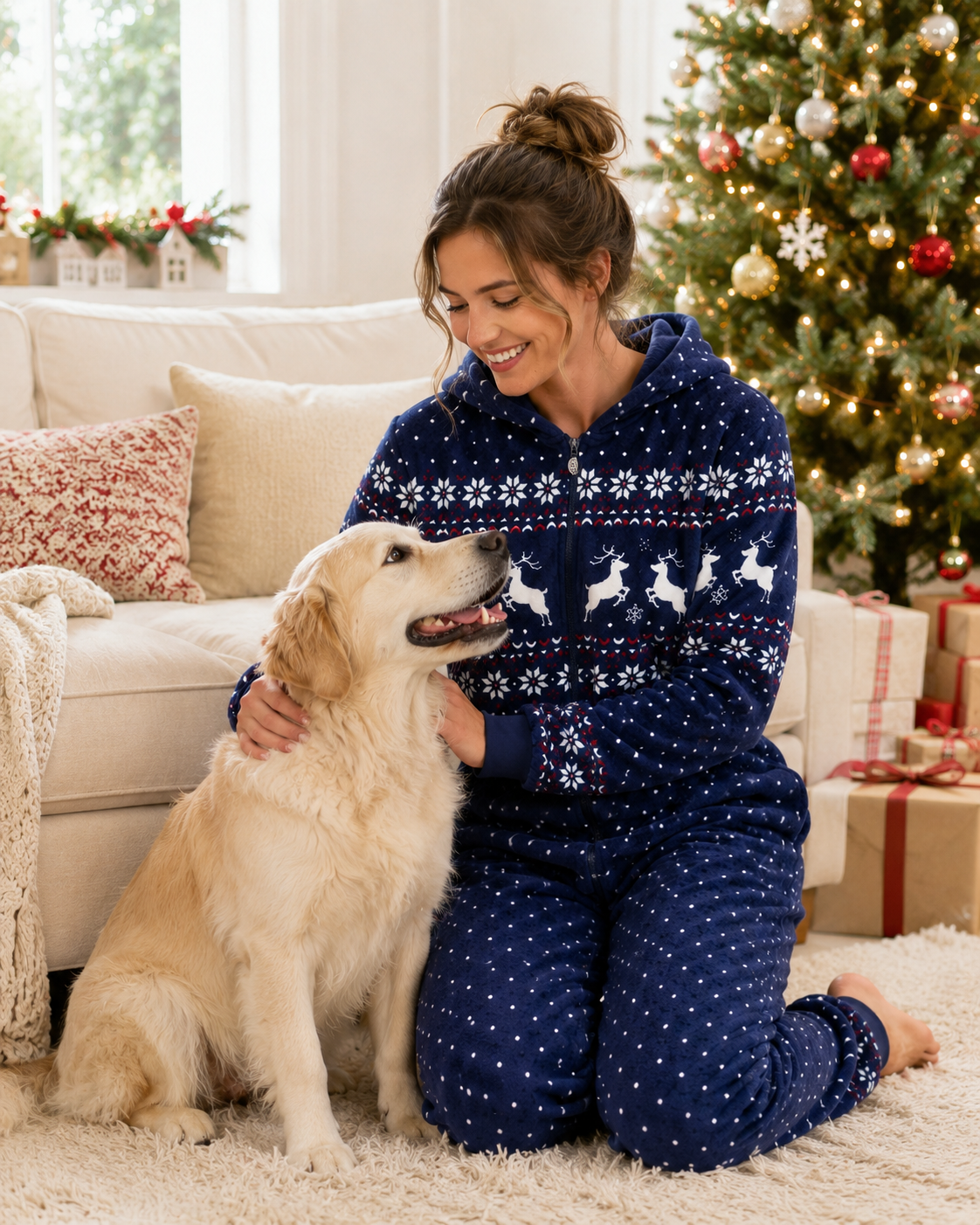 Blue Christmas Onesie-Family Matching Christmas Pajamas