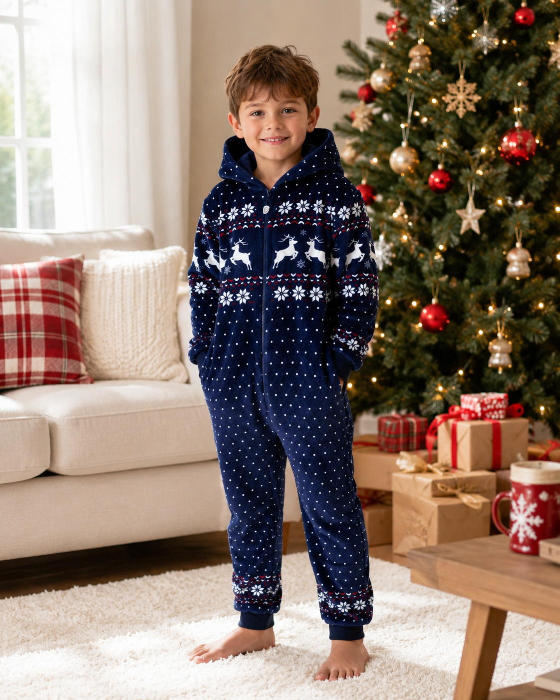 Blue Christmas Onesie-Family Matching Christmas Pajamas